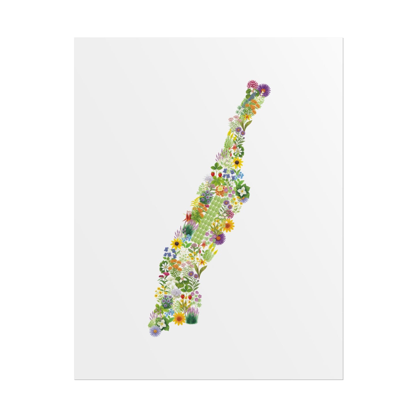 Manhattan Wildflowers, Manhattan Map, Floral Manhattan Art Print, Nature Wall Decor, Botanical Poster, Gift for Nature Lovers, Home Decor