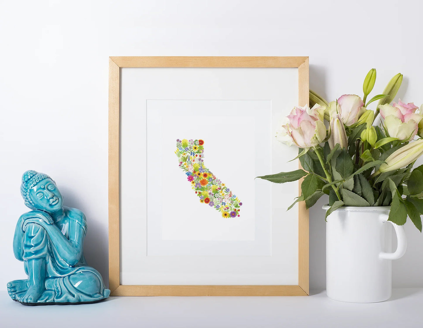 California Wildflowers, California Map, Vibrant Wall Art, Nature Wall Decor, Botanical Poster, Gift for Nature Lovers, Home Decor