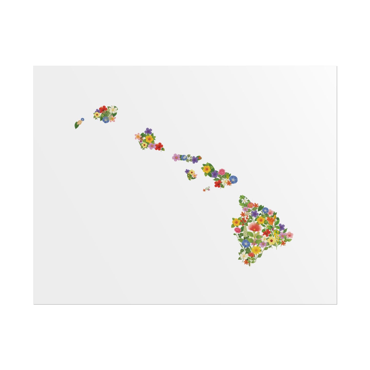 Hawaii Wildflowers, Hawaii Map, Floral Hawaii Art Print, Nature Wall Decor, Botanical Poster, Gift for Nature Lovers, Home Decor