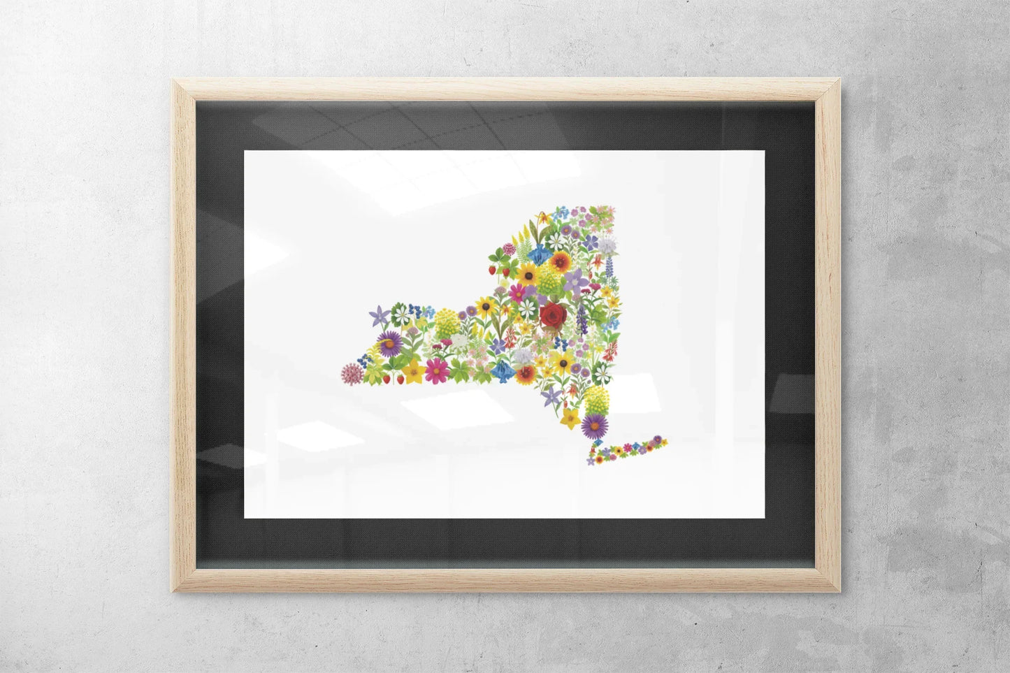 New York Wildflowers, New York Map, Floral New York Art Print, Nature Wall Decor, Botanical Poster, Gift for Nature Lovers, Home Decor