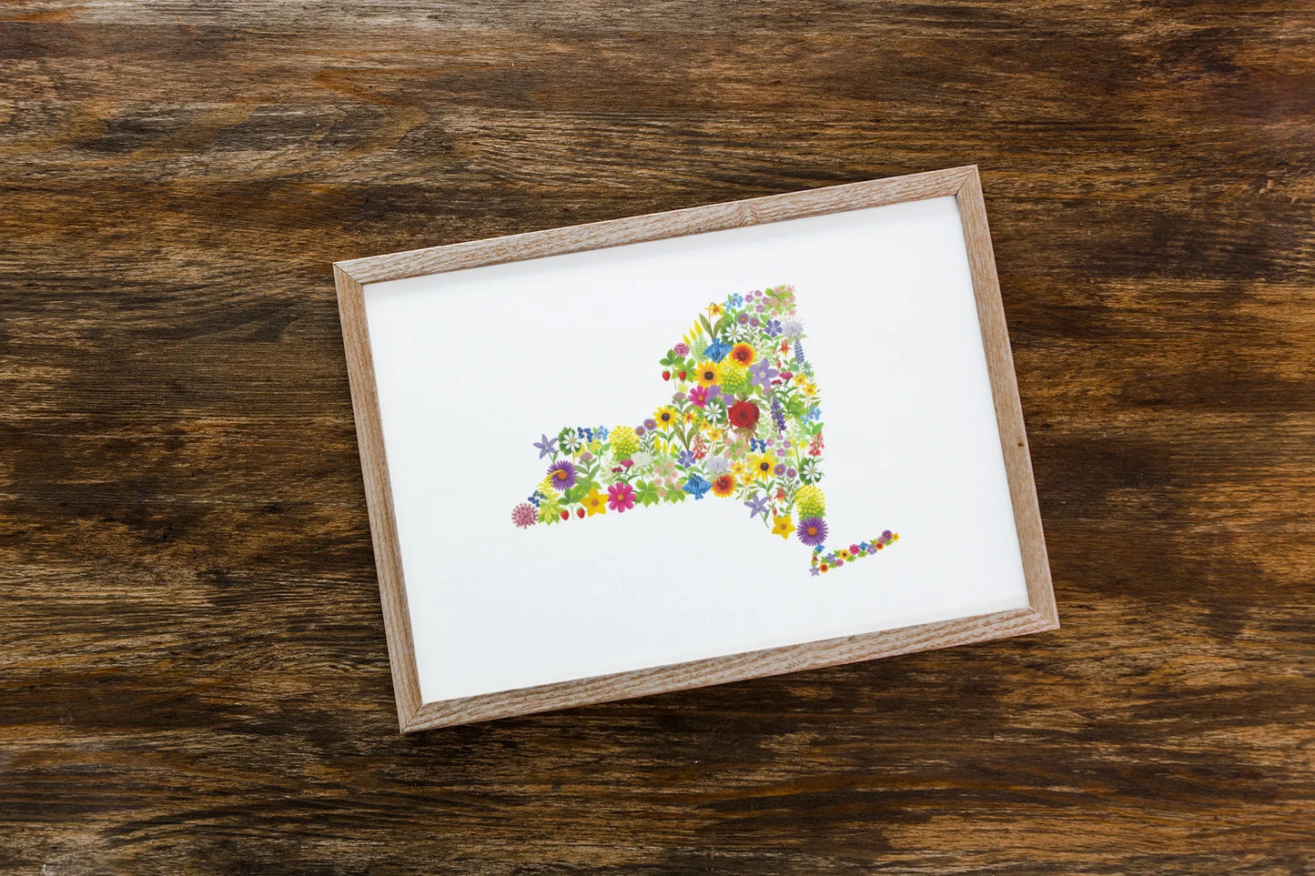 New York Wildflowers, New York Map, Floral New York Art Print, Nature Wall Decor, Botanical Poster, Gift for Nature Lovers, Home Decor