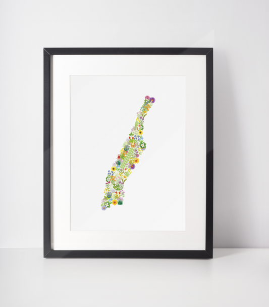 Manhattan Wildflowers, Manhattan Map, Floral Manhattan Art Print, Nature Wall Decor, Botanical Poster, Gift for Nature Lovers, Home Decor