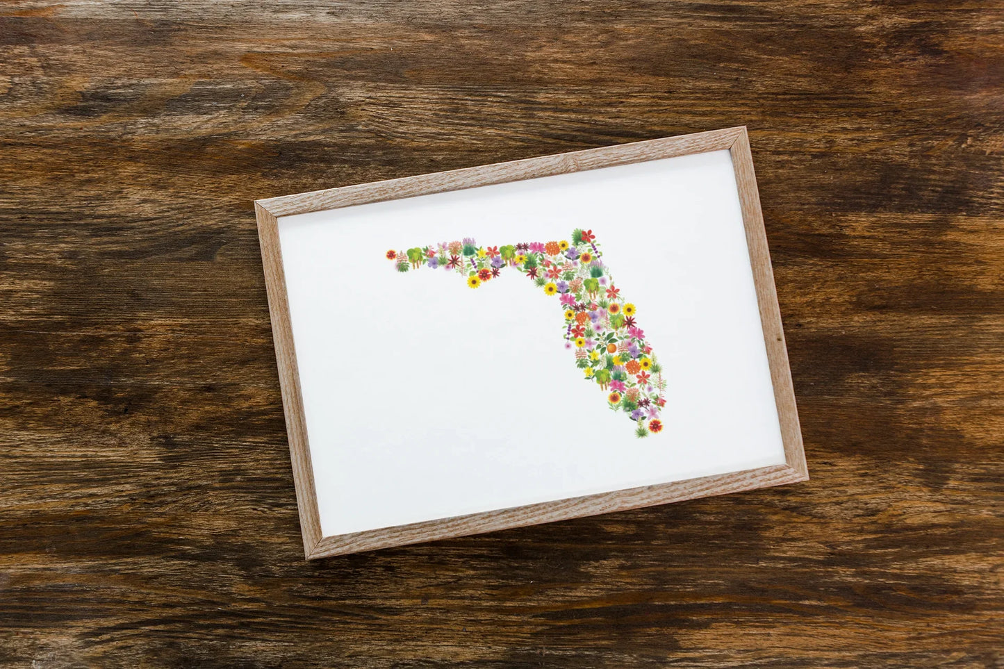 Florida Wildflowers, Florida Map, Floral Florida Art Print, Nature Wall Decor, Botanical Poster, Gift for Nature Lovers, Home Decor