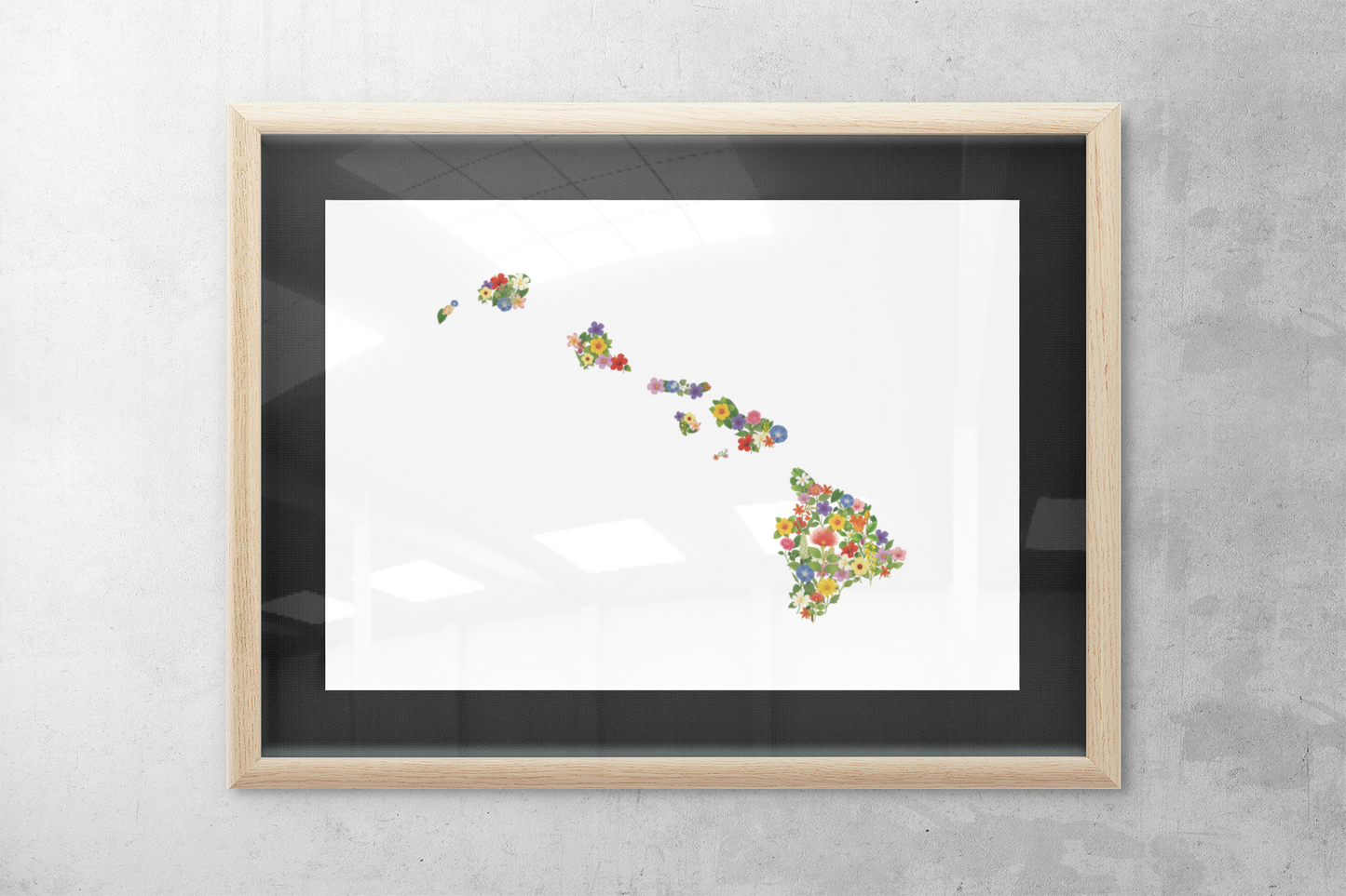 Hawaii Wildflowers, Hawaii Map, Floral Hawaii Art Print, Nature Wall Decor, Botanical Poster, Gift for Nature Lovers, Home Decor