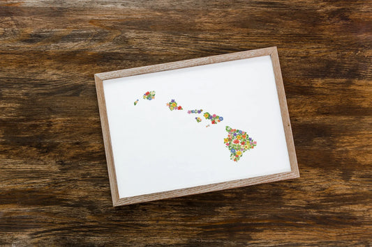 Hawaii Wildflowers, Hawaii Map, Floral Hawaii Art Print, Nature Wall Decor, Botanical Poster, Gift for Nature Lovers, Home Decor