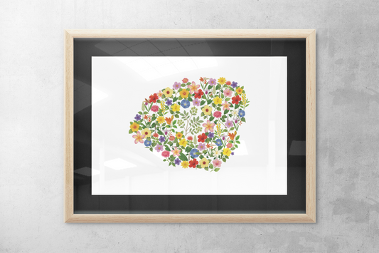 Kauai Wildflowers, Kauai Map, Floral Kauai Art Print, Nature Wall Decor, Botanical Poster, Gift for Nature Lovers, Home Decor