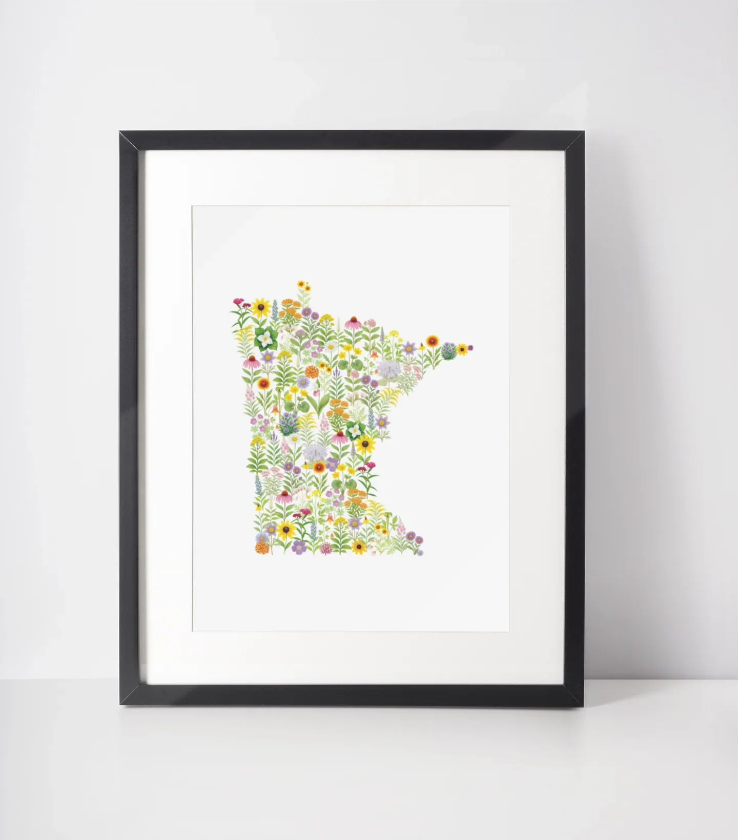 Minnesota Wildflowers, Minnesota Map, Vibrant Wall Art, Nature Wall Decor, Botanical Poster, Gift for Nature Lovers, Home Decor