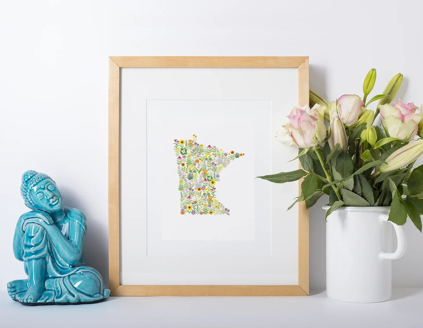 Minnesota Wildflowers, Minnesota Map, Vibrant Wall Art, Nature Wall Decor, Botanical Poster, Gift for Nature Lovers, Home Decor