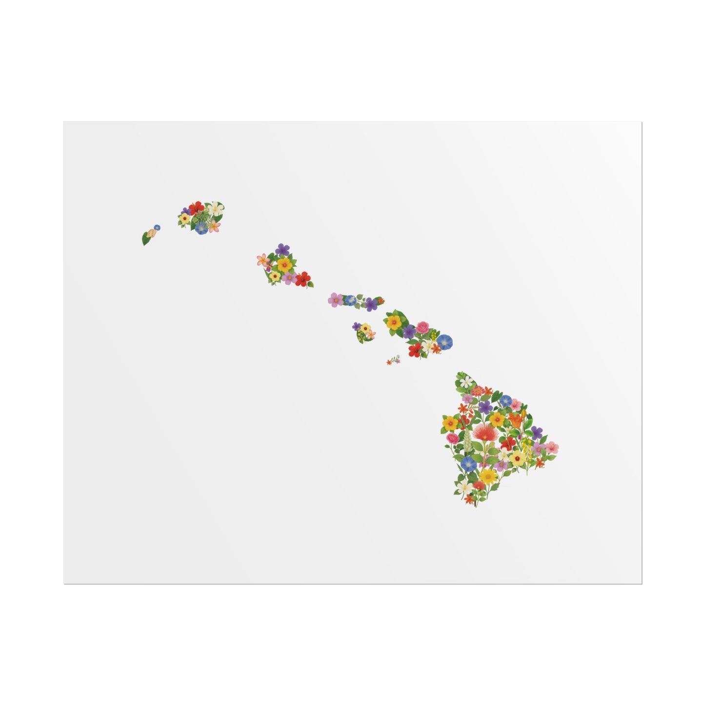 Hawaii Wildflowers, Hawaii Map, Floral Hawaii Art Print, Nature Wall Decor, Botanical Poster, Gift for Nature Lovers, Home Decor