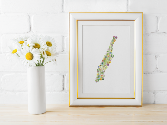 Manhattan Wildflowers, Manhattan Map, Floral Manhattan Art Print, Nature Wall Decor, Botanical Poster, Gift for Nature Lovers, Home Decor